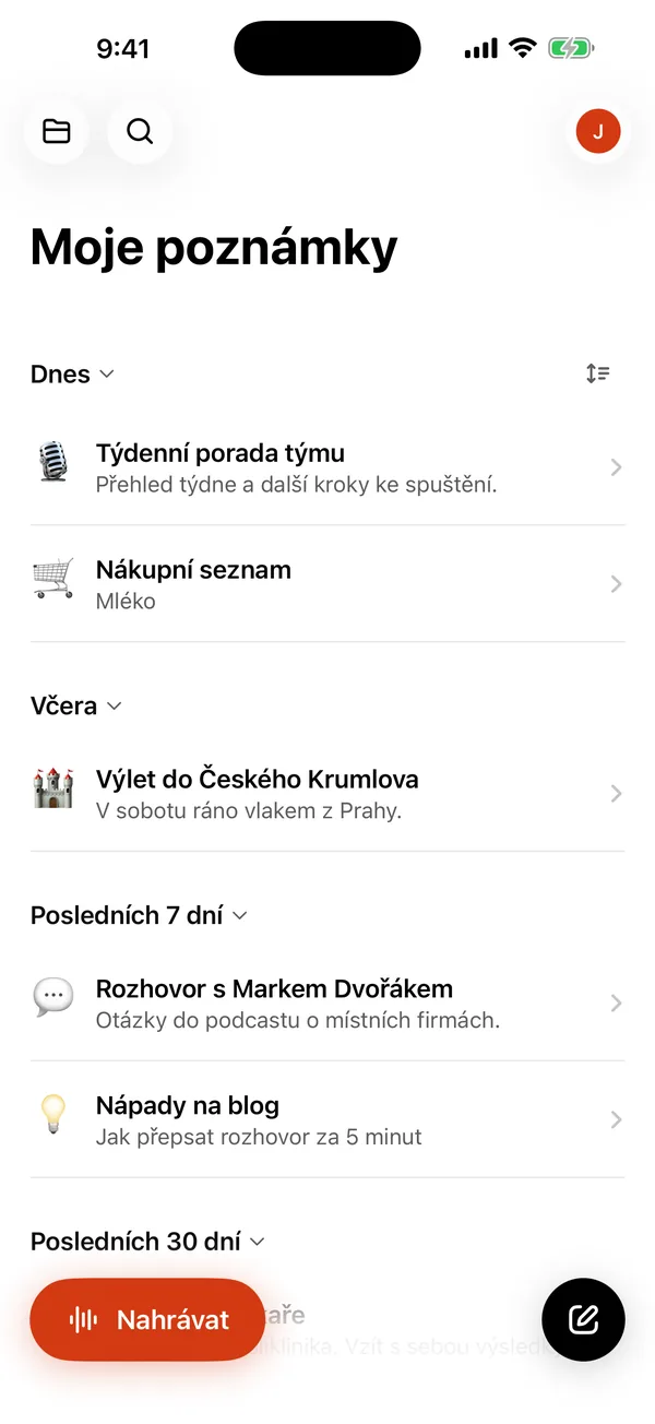 Transkripce pro iPhone a Mac